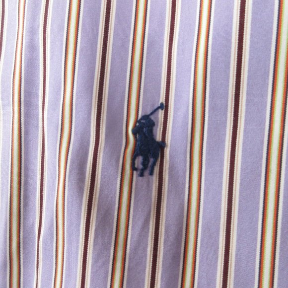 Ralph Lauren Classic Striped Casual Button Down Shirt Size 17 Long Sleeve - Picture 4 of 12